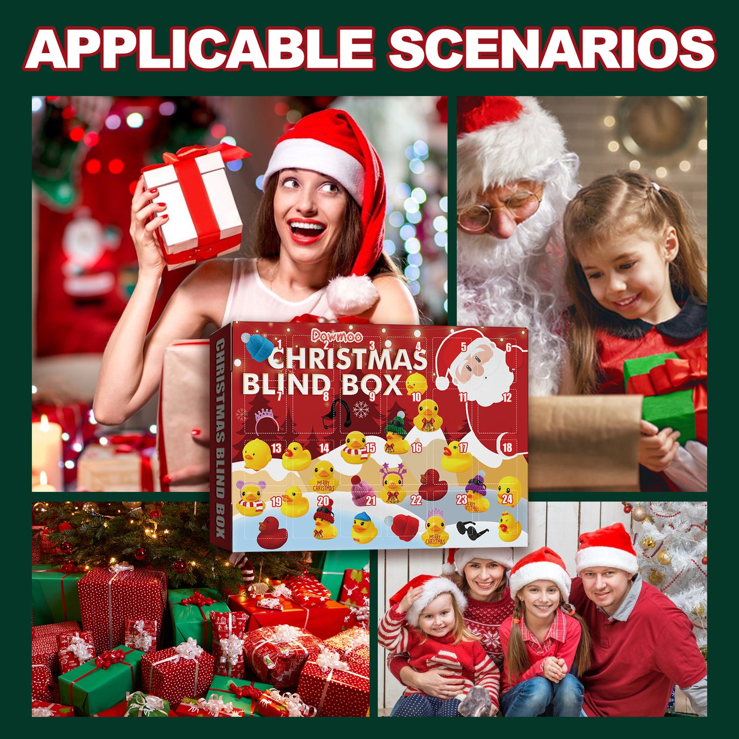 Christmas Advent Calendar, Blind Box, 24 Grid Cartoon Gift Ducklings Blind Box
