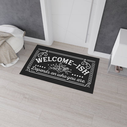 Welcome-Ish Heavy Duty Floor Mat - Stylish Indoor/Outdoor Rug for Home Decor