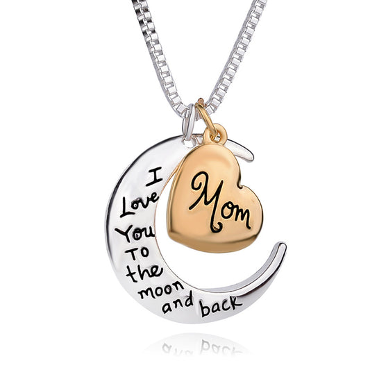 Mother's Day Necklace Love Pendant i Love You Mom Sweater Chain Necklace