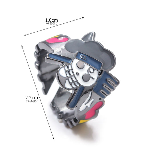 One Piece Anime peripheral skeleton jewelry ring