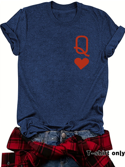 Queen of Hearts Printed T-shirt