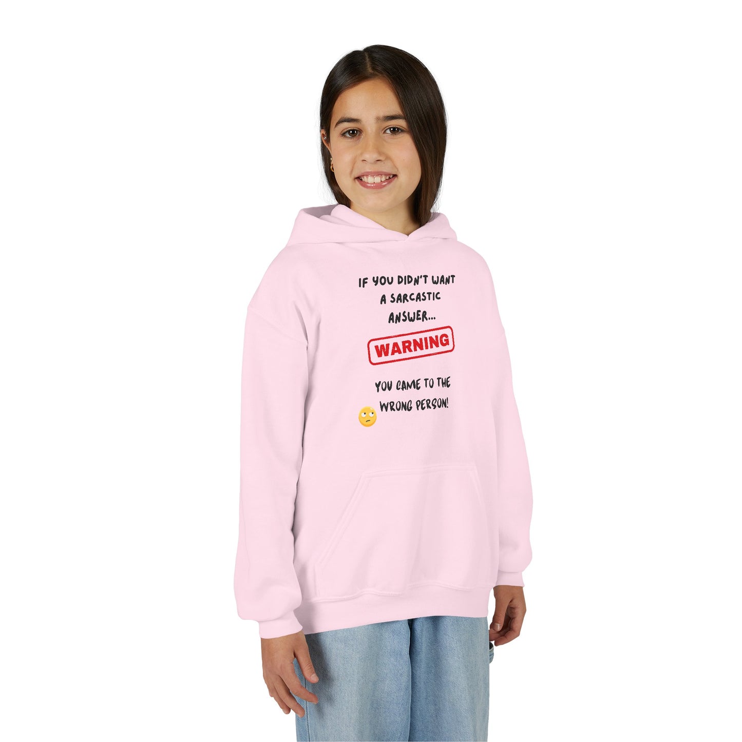 Sarcastic Answer Youth Heavy Blend Hooded Sweatshirt