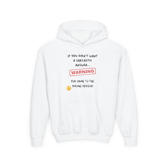 Sarcastic Answer Youth Heavy Blend Hooded Sweatshirt