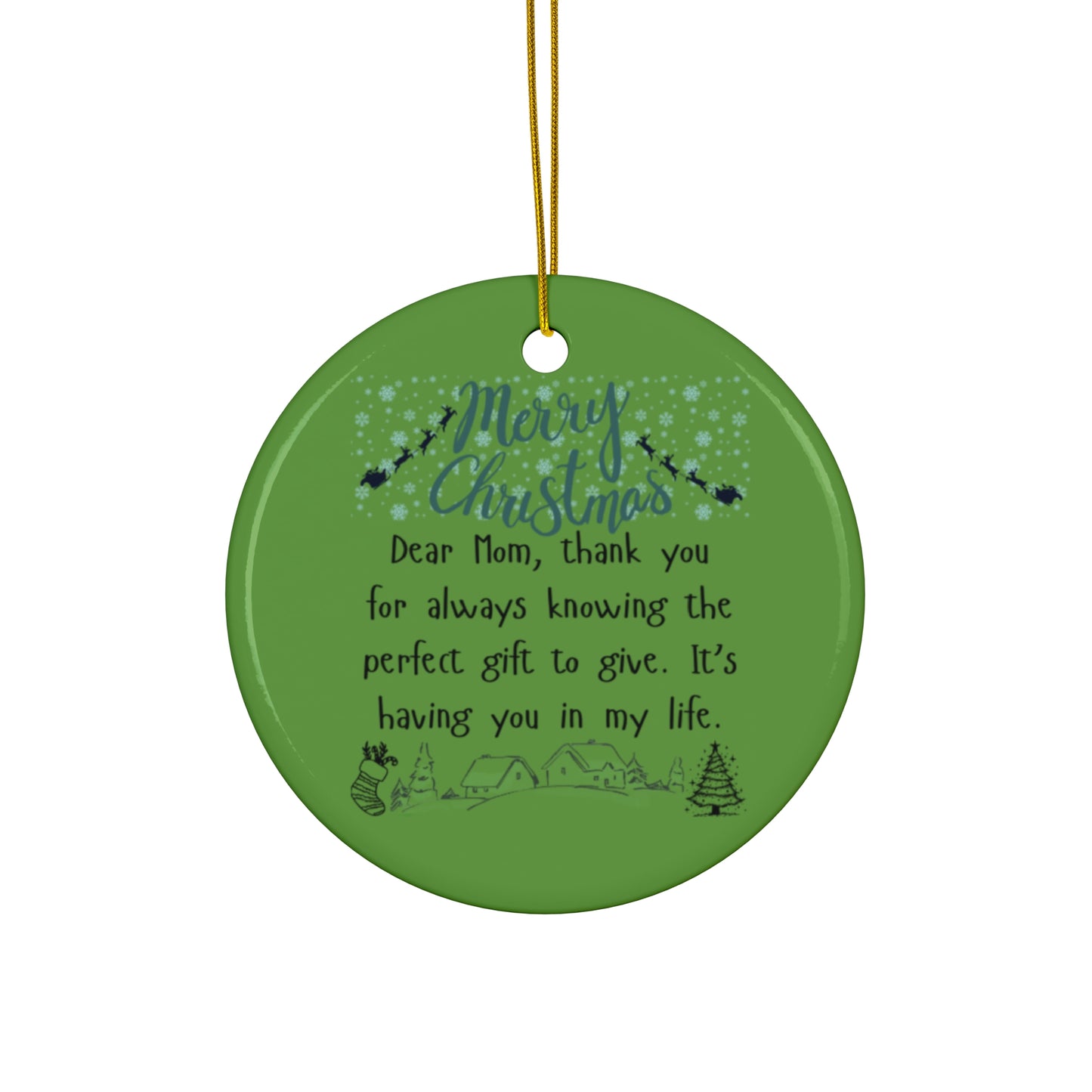 Ceramic Christmas Ornament Set, Unique Holiday Gift, Personalized Keepsake, Winter Decor, Mom Gift, Tree Decoration