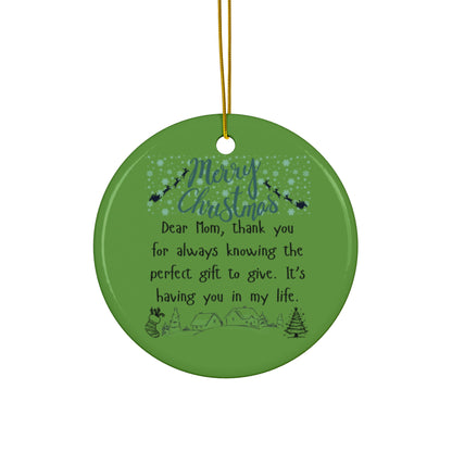 Ceramic Christmas Ornament Set, Unique Holiday Gift, Personalized Keepsake, Winter Decor, Mom Gift, Tree Decoration