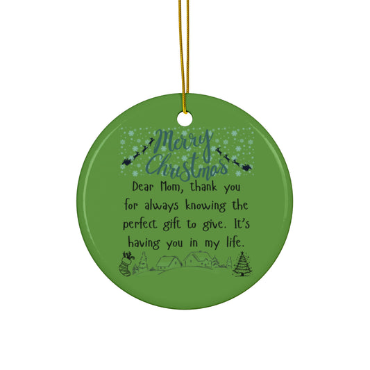 Ceramic Christmas Ornament Set, Unique Holiday Gift, Personalized Keepsake, Winter Decor, Mom Gift, Tree Decoration