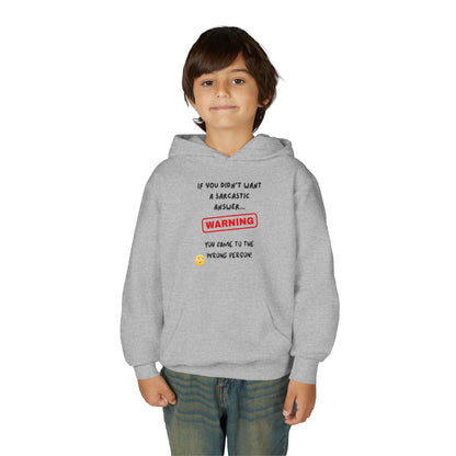 Sarcastic Answer Youth Heavy Blend Hooded Sweatshirt