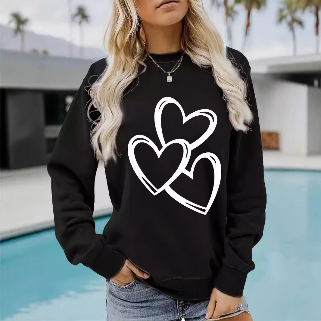 Women's Valentine's Day Printed Pullover Sweatshirt