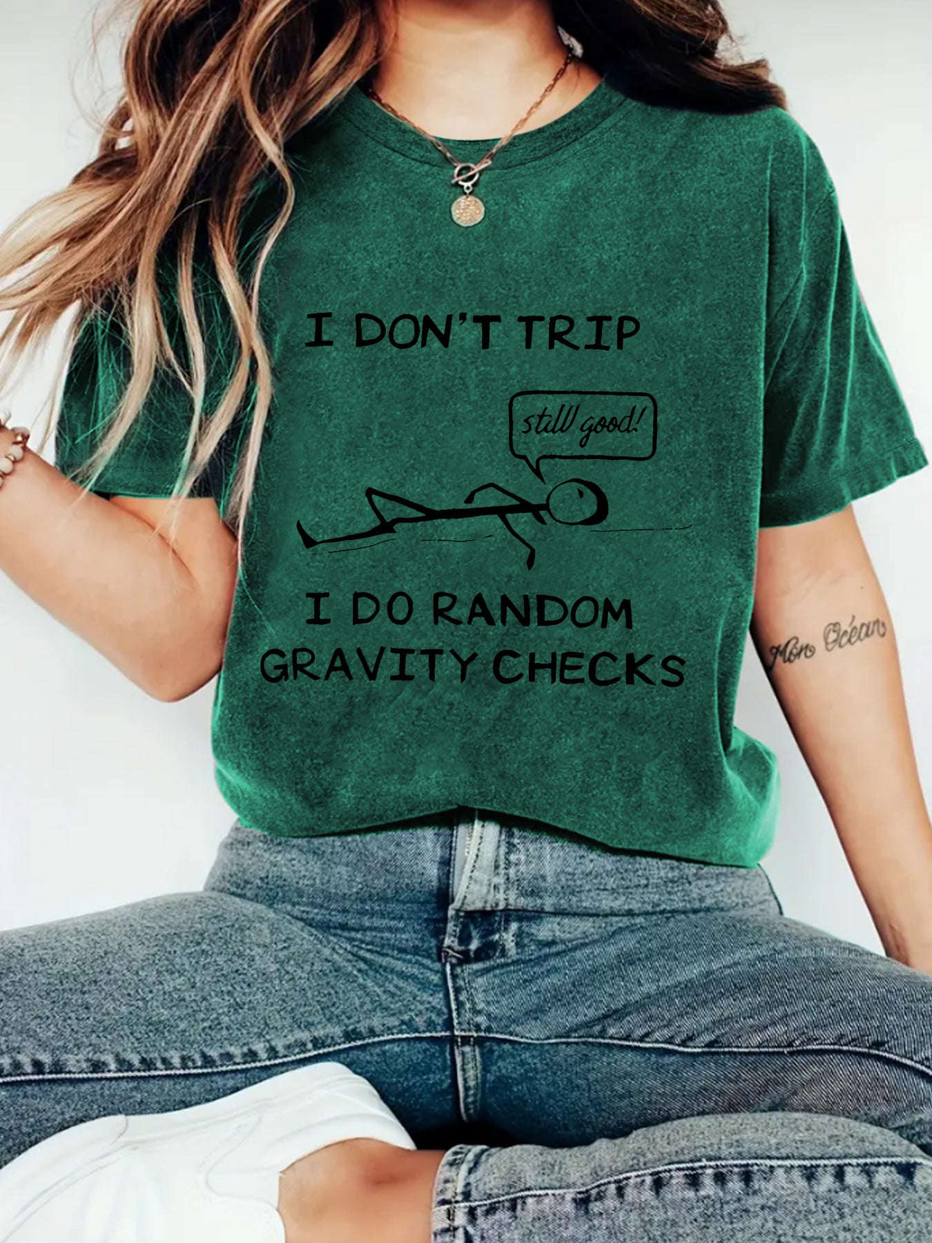 "I Don't Trip I Do Random Gravity Checks" Women's T-Shirt