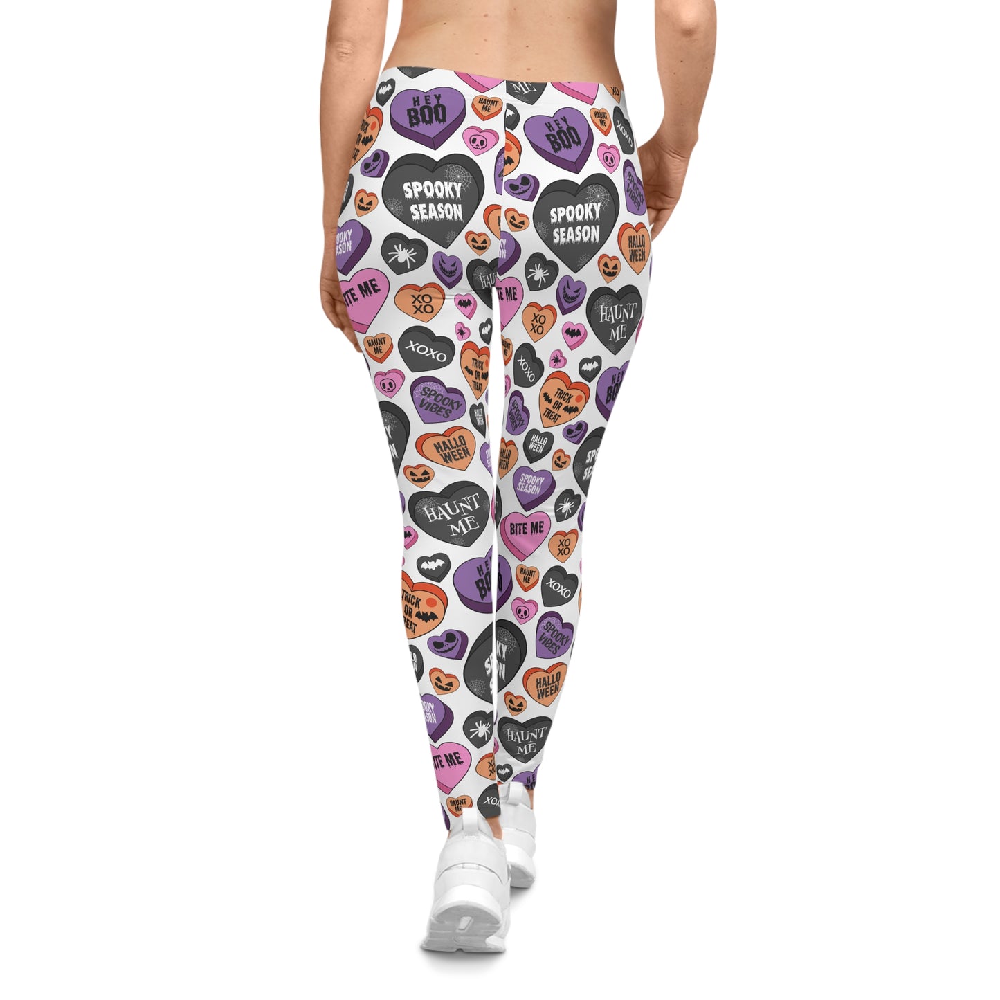 Leggings - Halloween Candy Hearts Print