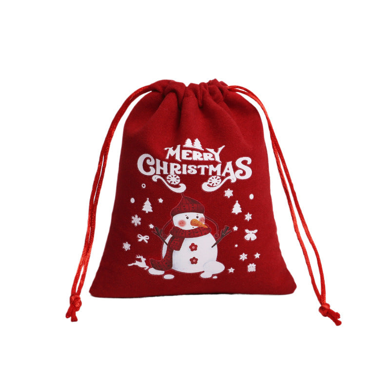 Christmas Gift Velvet/linen Drawstring Bags Bracelet Jewelry Candy Packaging Bags