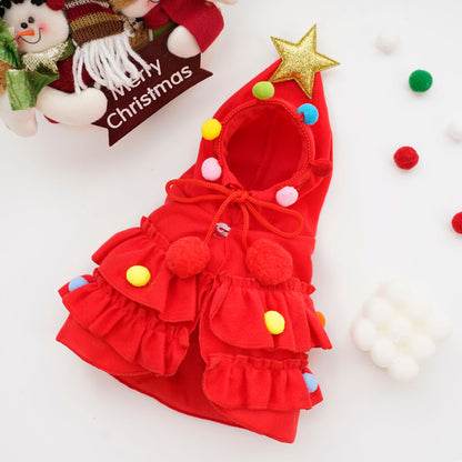 Christmas cloak pet dog outfit