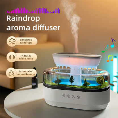 Smart Cool Mist Raindrop Air Humidifier for Garden Landscape Christmas Tree White Noise Oil Aroma Diffuser Portable