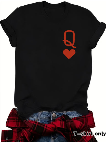 Queen of Hearts Printed T-shirt