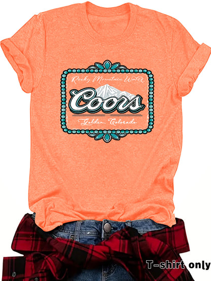 Coors Mountain & Letter printed t-shirt