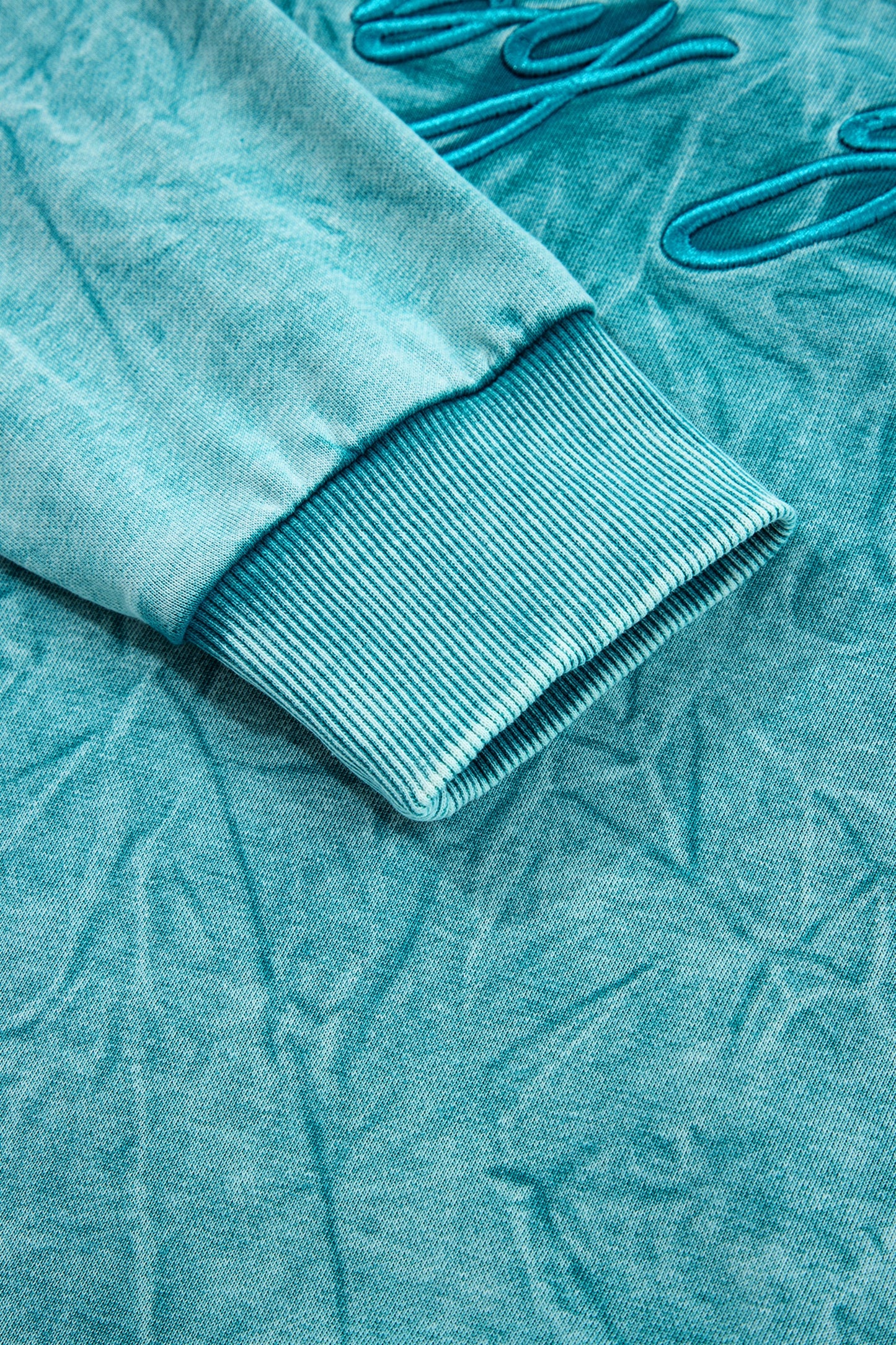 Mineral Red saved by grace Letter Embroidery Mineral Wash Loose Sweatshirt