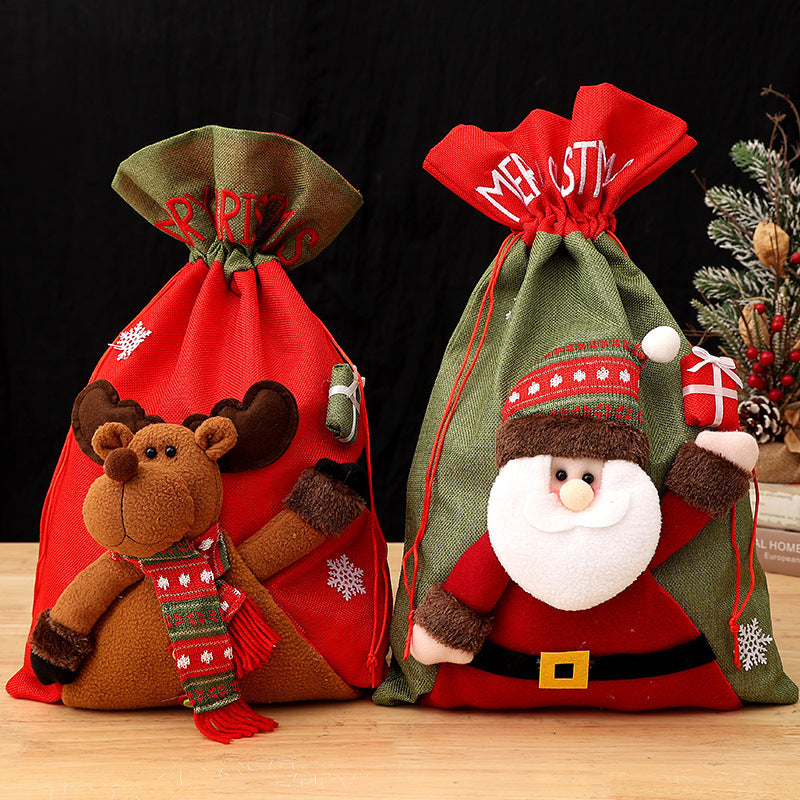 Christmas gift bag, Santa Claus backpack, children's gift bag, jewelry bag