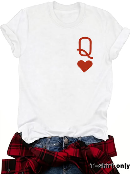 Queen of Hearts Printed T-shirt