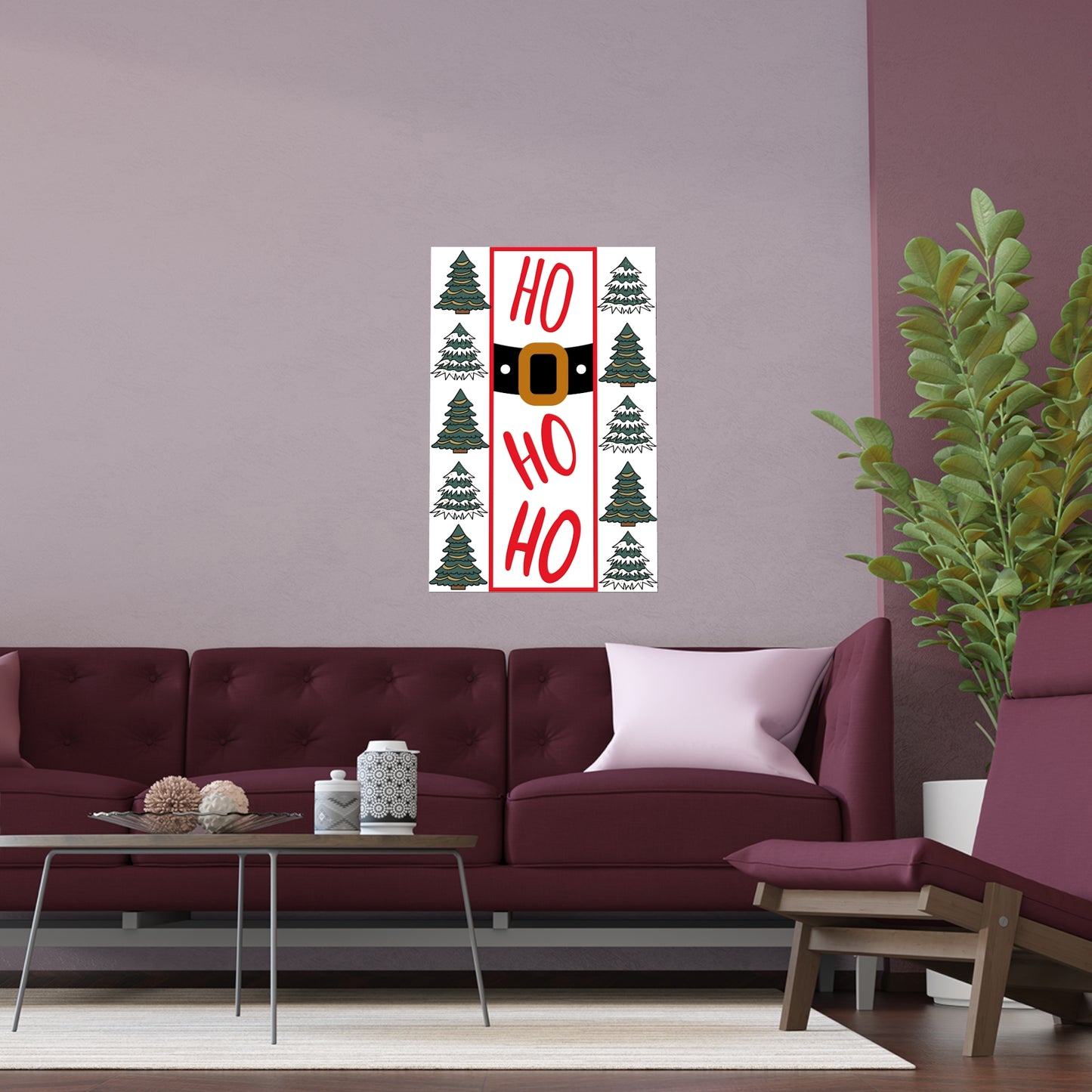 Festive Silk Poster - Ho Ho Ho Christmas Decor