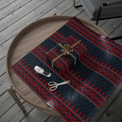 Festive Christmas Sweater Wrapping Paper Roll for Holidays