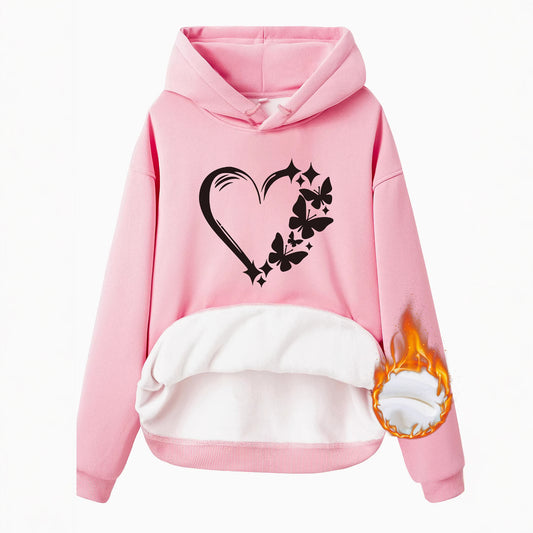 Love Butterfly Printed Hoodie