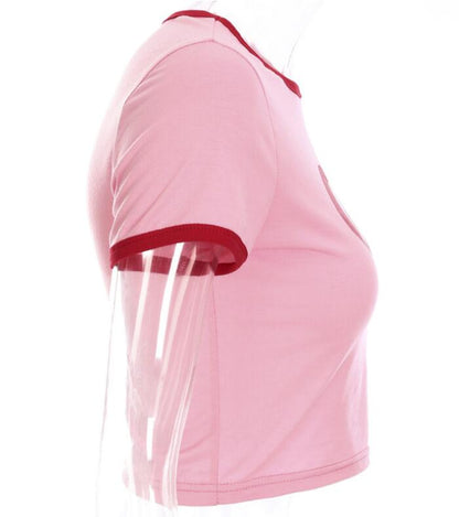 Love Heart Print Short Sleeve T-Shirt