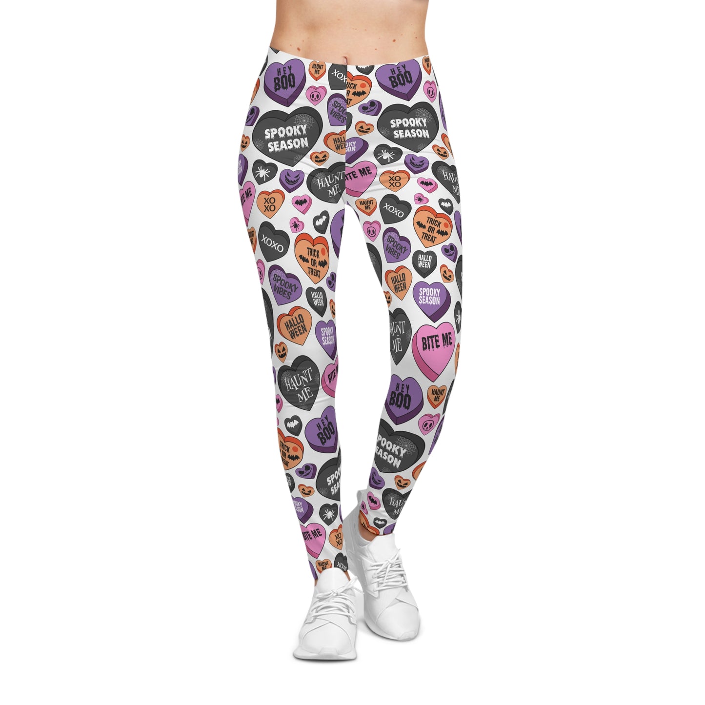 Leggings - Halloween Candy Hearts Print