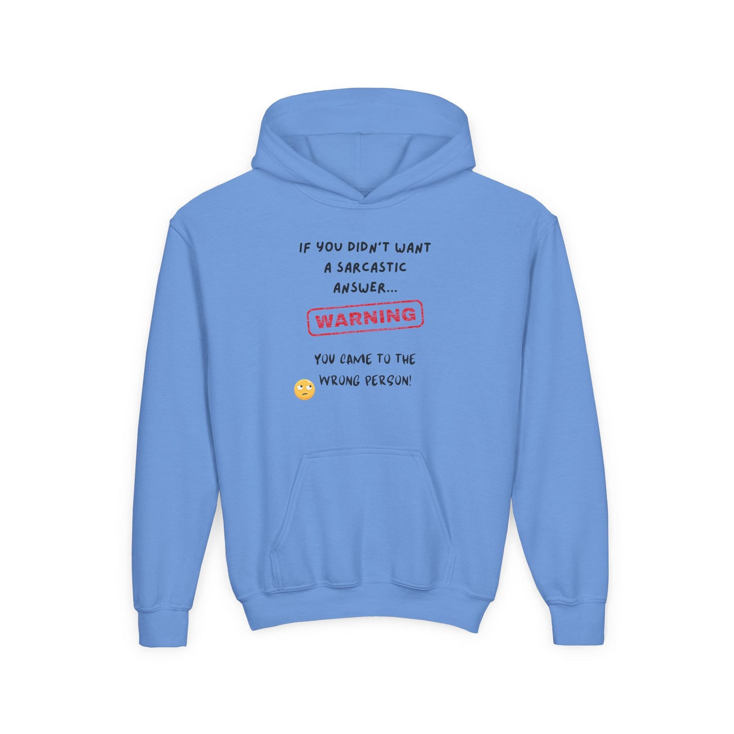 Sarcastic Answer Youth Heavy Blend Hooded Sweatshirt