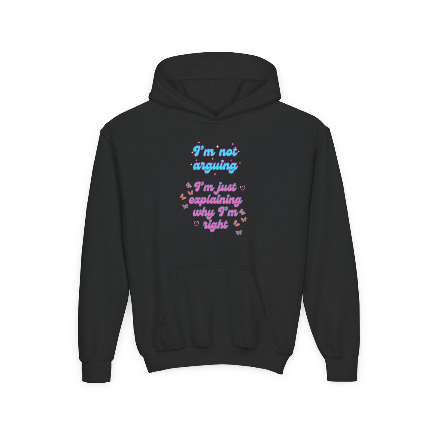 Funny Youth Hoodie - I'm Not Arguing, Just Explaining Why I'm Right | Gift, Casual Wear, Tween Fashion, Birthday, Humor Apparel