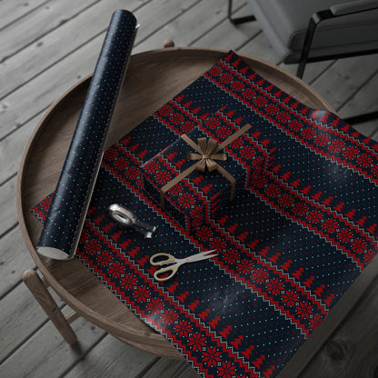 Festive Christmas Sweater Wrapping Paper Roll for Holidays