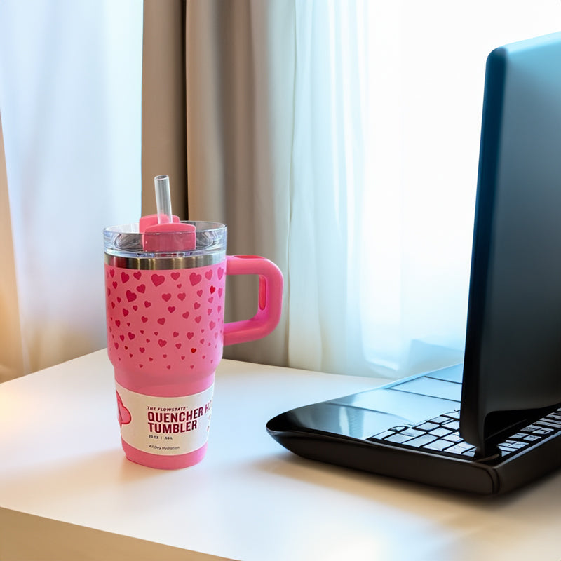 Valentine's Day - themed 5D - patterned love - heart thermos cup with cold-keeping function, made of 304 stainless steel