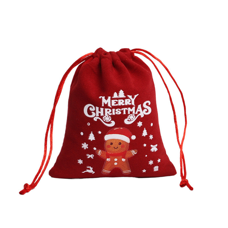 Christmas Gift Velvet/linen Drawstring Bags Bracelet Jewelry Candy Packaging Bags
