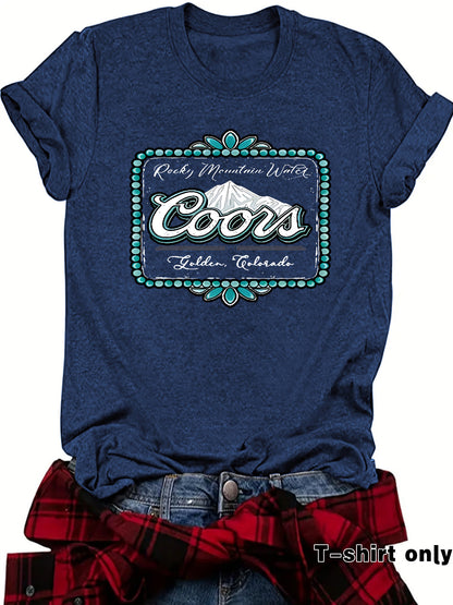 Coors Mountain & Letter printed t-shirt