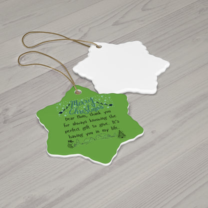 Ceramic Christmas Ornament Set, Unique Holiday Gift, Personalized Keepsake, Winter Decor, Mom Gift, Tree Decoration