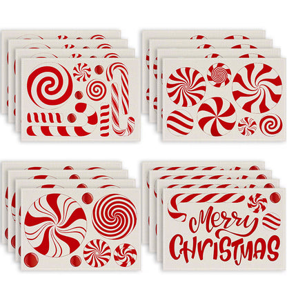 Christmas meal mat linen candy letter printed table mat living room dining table decoration insulation mat