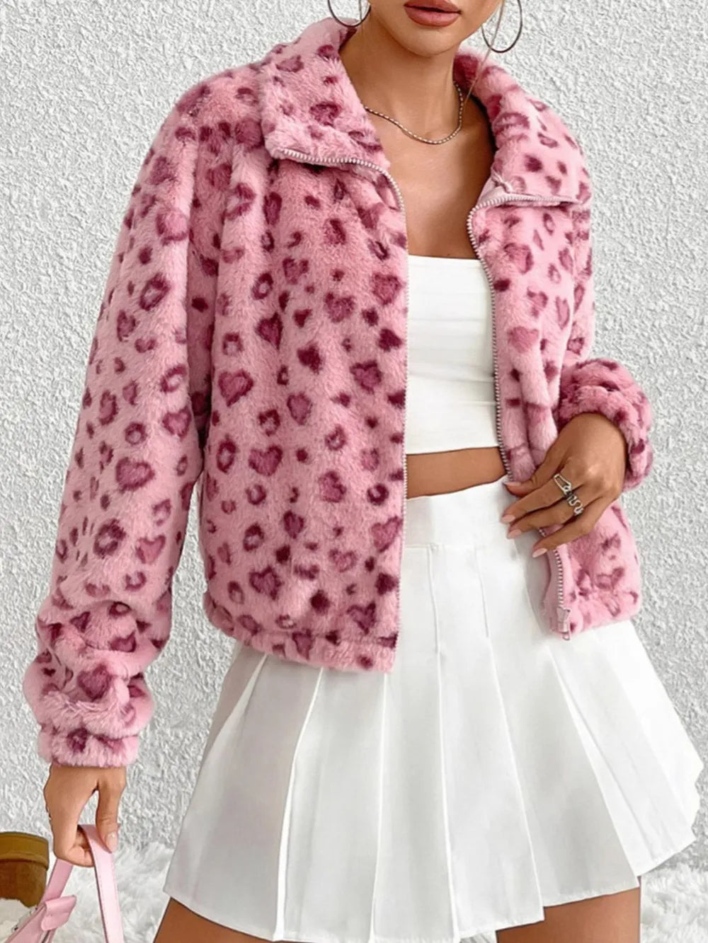 Zipper long sleeved jacket Valentine's Day
