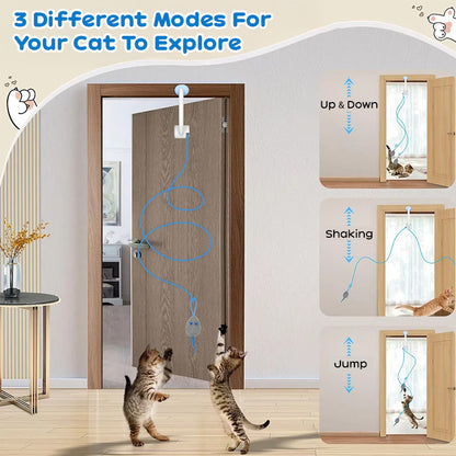 Interactive Electric Cat Toy - Door-Hanging, USB Rechargeable, Retractable (Self-Play)
