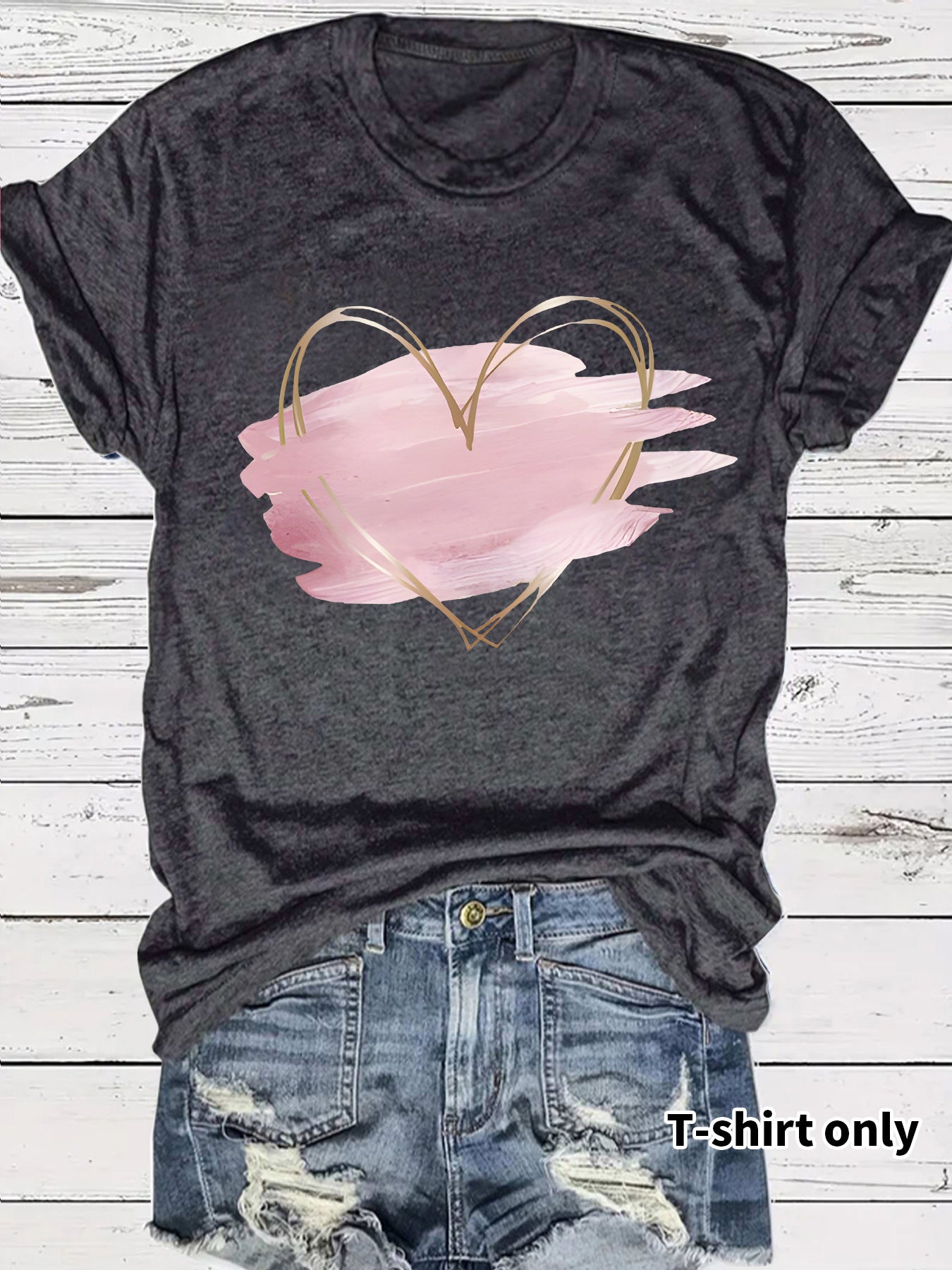 Watercolor Heart Short Sleeve