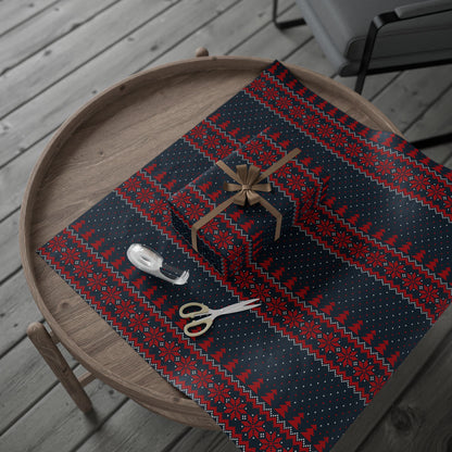 Festive Christmas Sweater Wrapping Paper Roll for Holidays