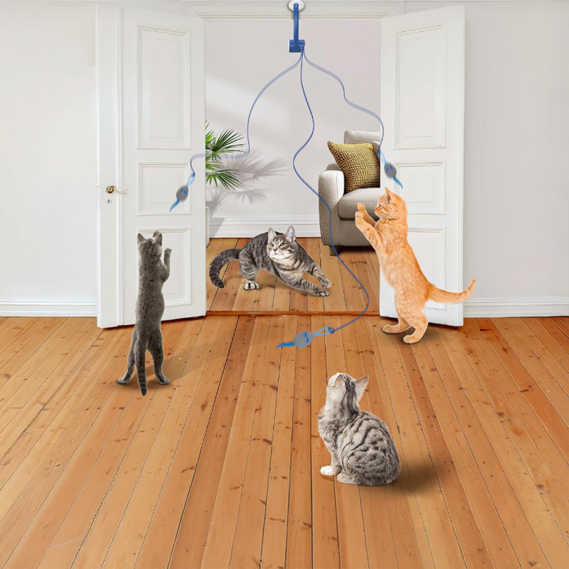 Interactive Electric Cat Toy - Door-Hanging, USB Rechargeable, Retractable (Self-Play)