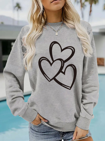 Women's Valentine's Day Printed Pullover Sweatshirt