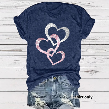 Short Sleeved Hearts T-Shirt Women's