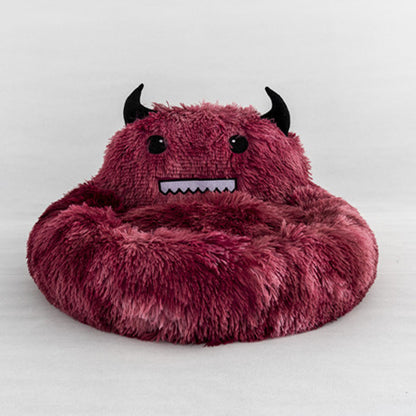 Pet Supplies Plush Small Monster Pet Nest Mattress Creative Dog/Cat Nest Autumn And Winter Warm Cat Nest
