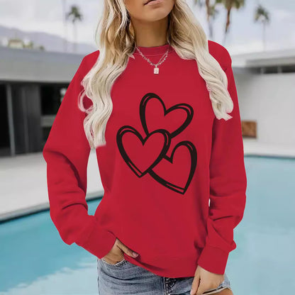 Women's Valentine's Day Printed Pullover Sweatshirt