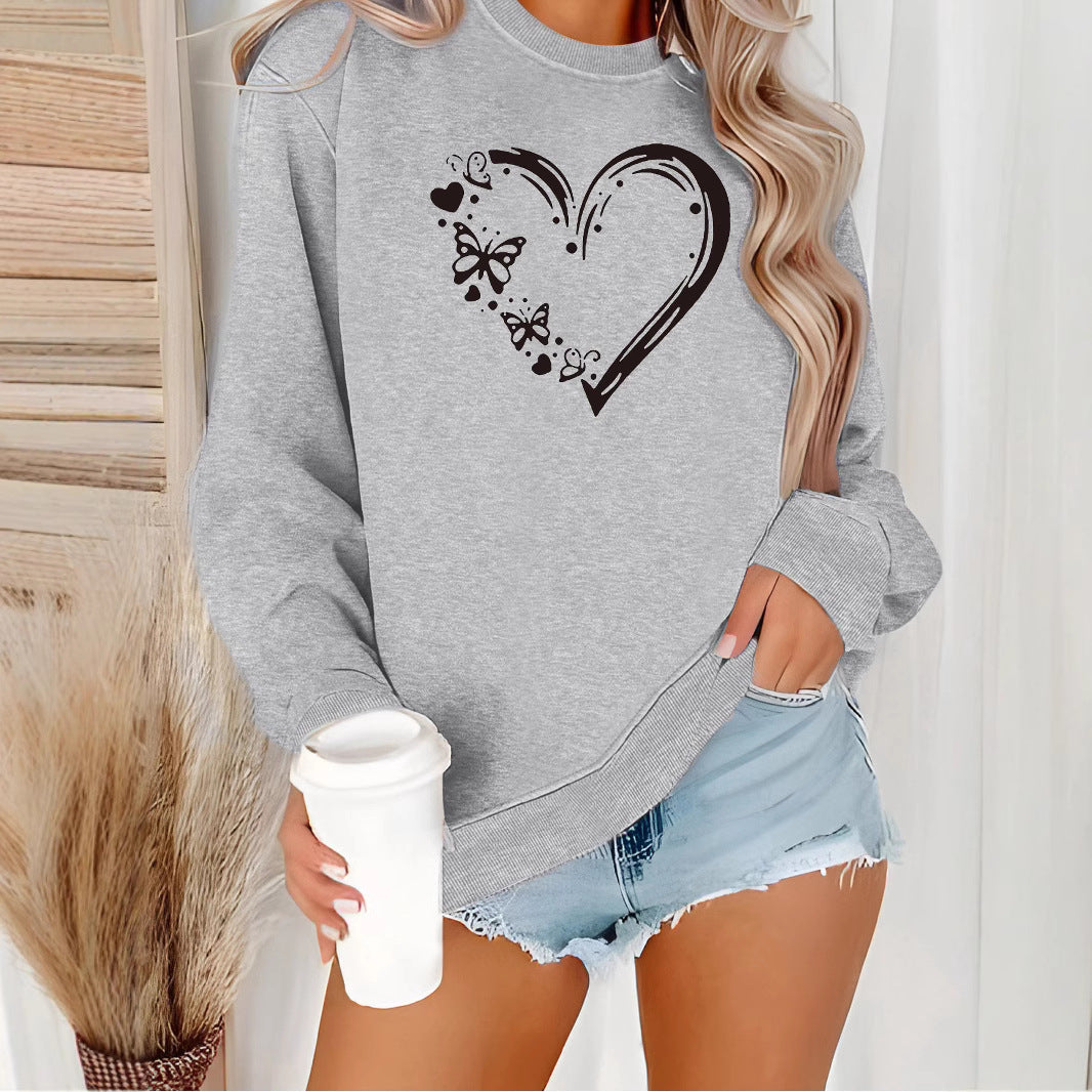 Heart amd Butterfly Printed Hoodie