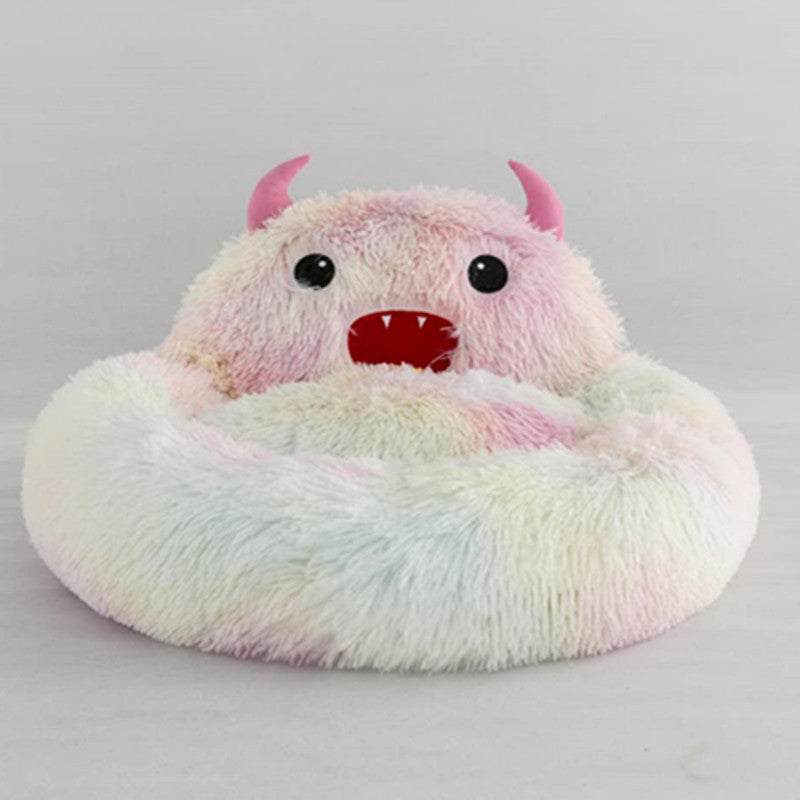 Pet Supplies Plush Small Monster Pet Nest Mattress Creative Dog/Cat Nest Autumn And Winter Warm Cat Nest