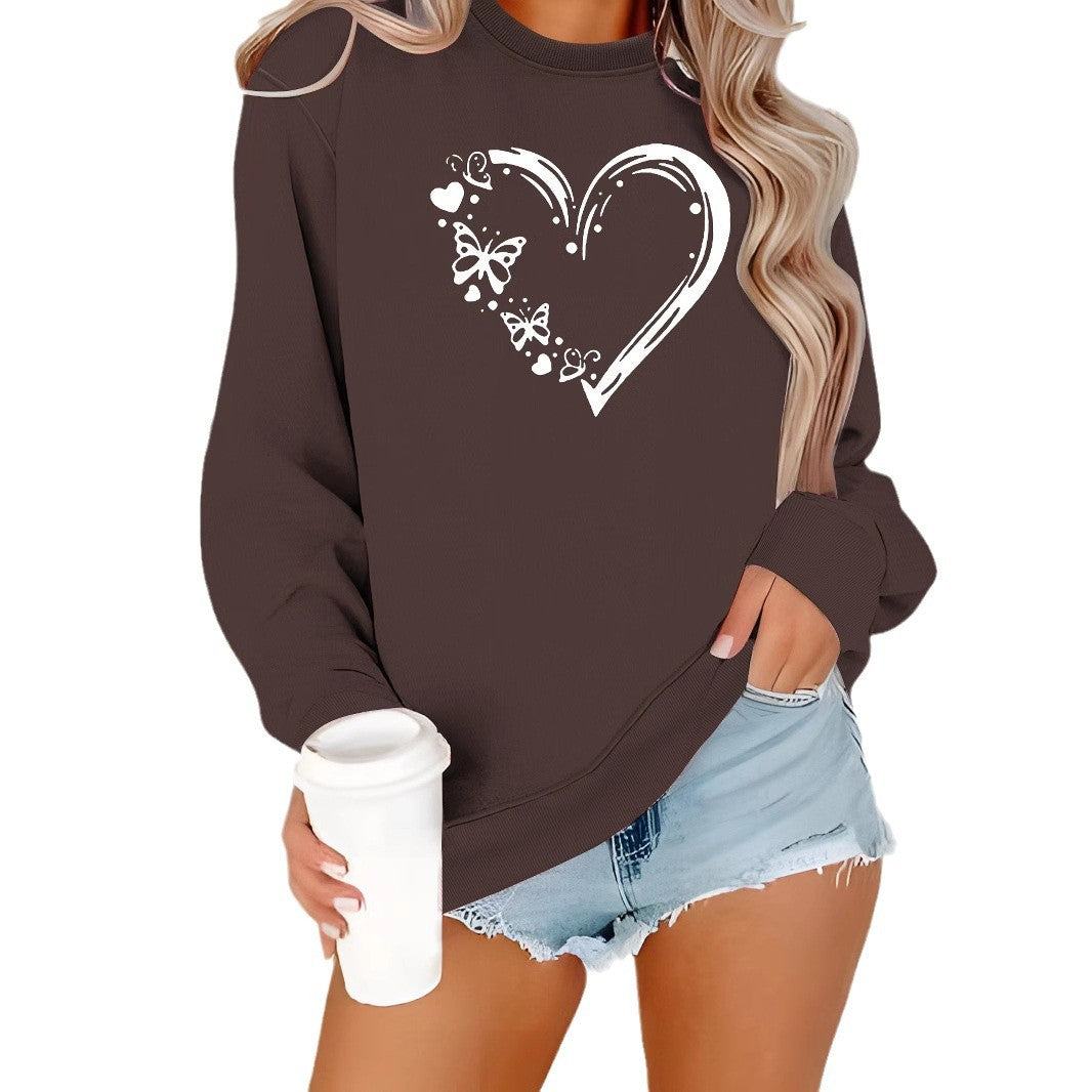 Heart amd Butterfly Printed Hoodie
