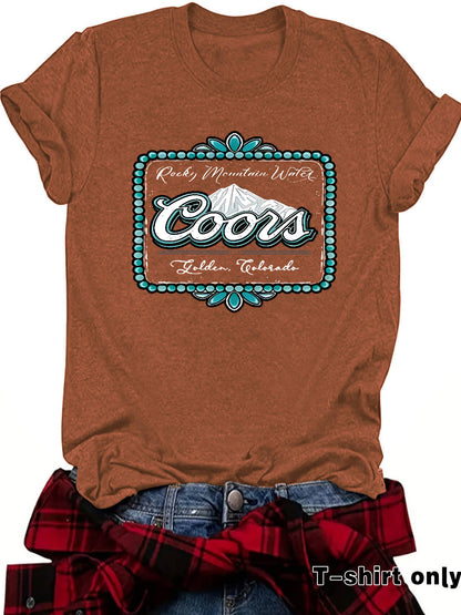 Coors Mountain & Letter printed t-shirt