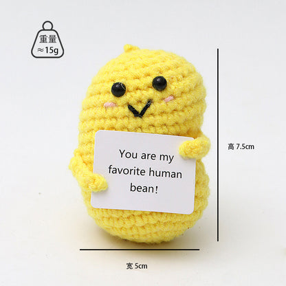 Positive Sayings Knitted Handmade Hook Weaving Doll