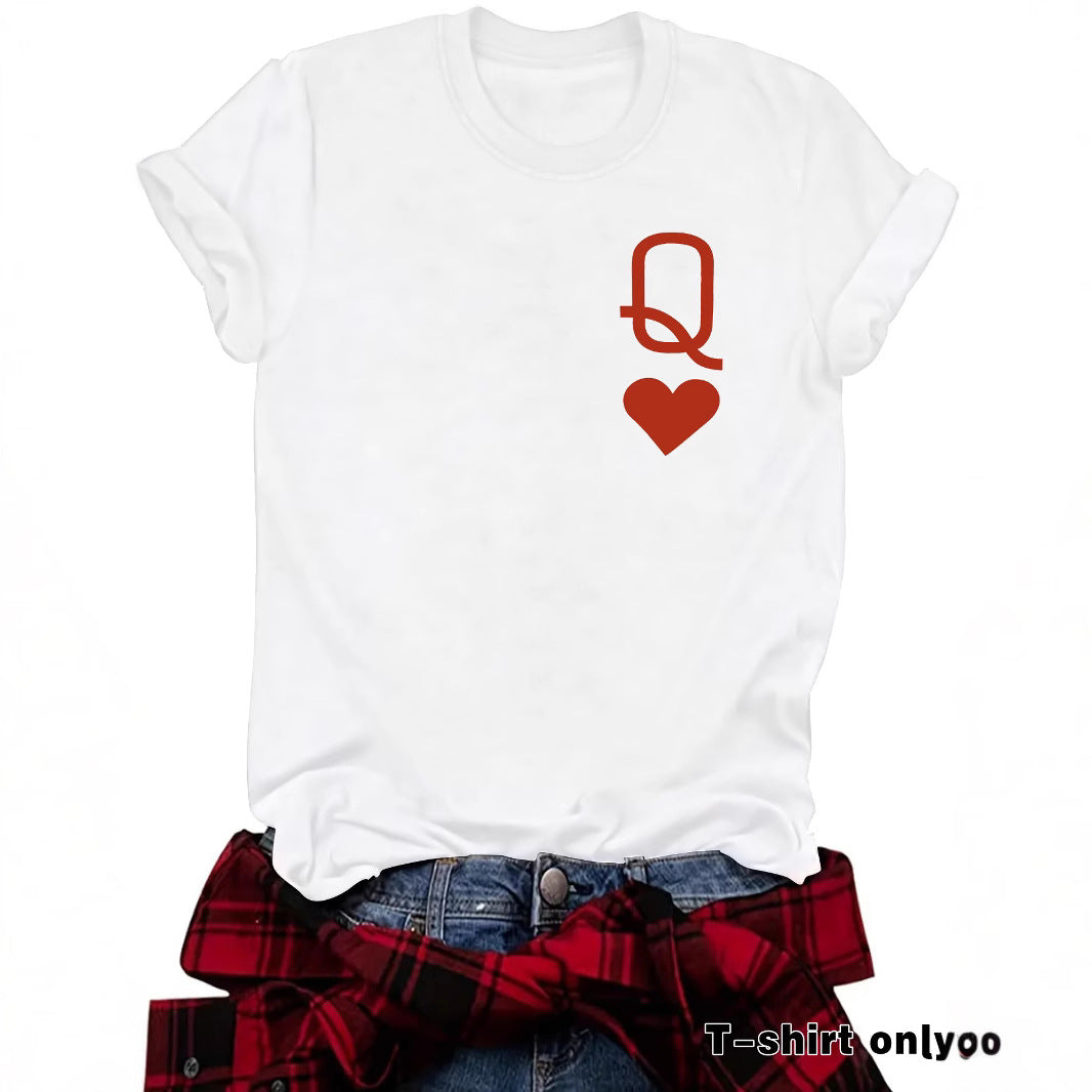 Queen of Hearts Printed T-shirt